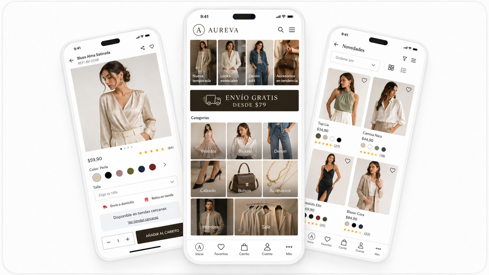 Tienda online antes: interfaz saturada y recorrido de compra confuso